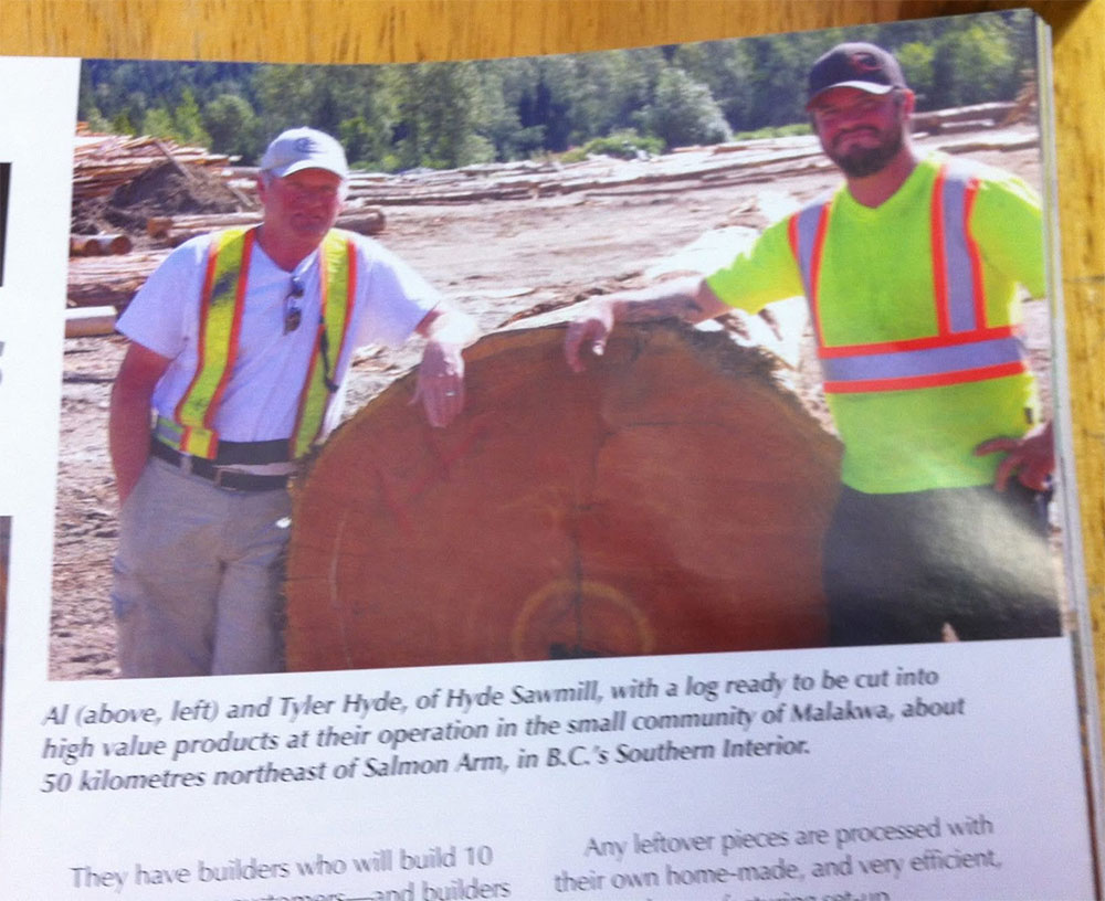 Modern Hyde Sawmill timber facility near Sicamous British Columbia